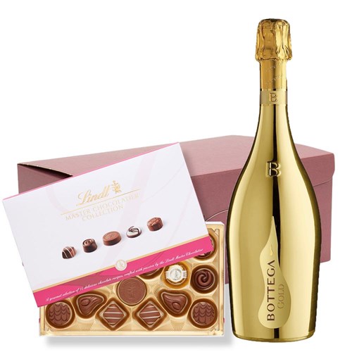 Bottega Gold Prosecco 75cl and Lindt Master Chocolatier Hamper – Premium Gift